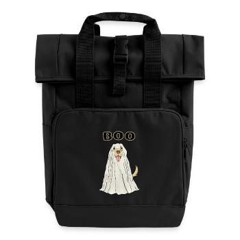 Fantôme Costume Chien Déguisement Drôle - Sac à dos Roll Top à deux anses - noir - Devant