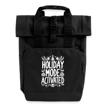 Holiday Mode Activated - Roll Top Backpack with Two Handles - black - Front