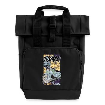 SR 2 (bleu clair) // Illustration - Sac à dos Roll Top à deux anses - noir - Devant