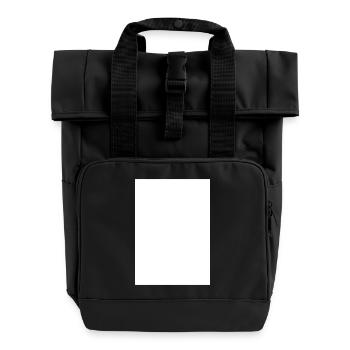 Rechteck Vektor Viereck vertikal hochkant - Rolltop Rucksack mit zwei Griffen - Schwarz - Vorne