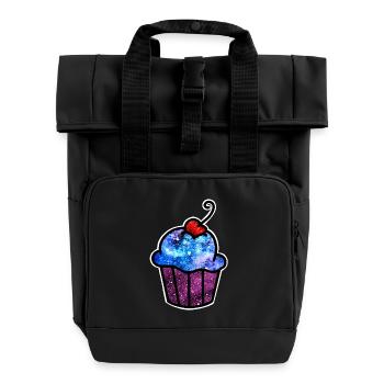 Cosmic Cupcake - Roll Top Backpack with Two Handles - black - Front