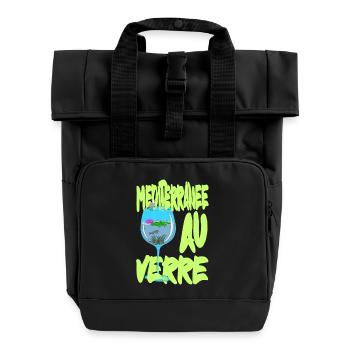 Mediterranean by Glass - Surealism petiteToulon - Roll Top Backpack with Two Handles - black - Front