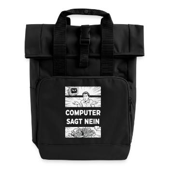 Computer sagt Nein Retro Humor - Rolltop Rucksack mit zwei Griffen - Schwarz - Vorne
