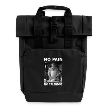 No Pain No Calendos Humour Normandy Camembert - Roll Top Backpack with Two Handles - black - Front