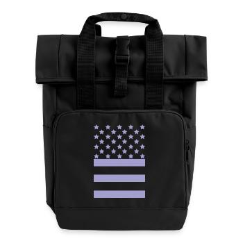 Purple Flag – Stars & Stripes Design - Roll Top Backpack with Two Handles - black - Front