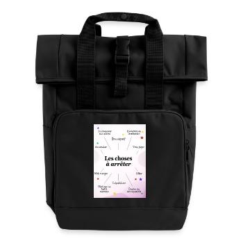 QUOTE. HUMOR. RESOLUTION. CHRISTMAS. YEAR - Roll Top Backpack with Two Handles - black - Front