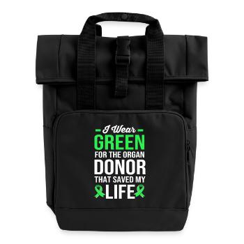 Organ Donation Transplantation Kidney Donors - Roll Top Backpack with Two Handles - black - Front