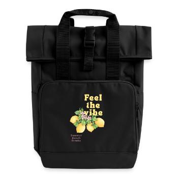Feel the Vibe – Sommer Zitronen Drinks - Rolltop Rucksack mit zwei Griffen - Schwarz - Vorne