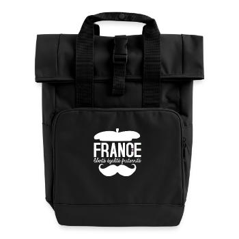 France Liberté Egalité Fraternité Drapeau FR - Sac à dos Roll Top à deux anses - noir - Devant