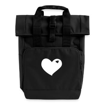 Blanc Coeur - Sac à dos Roll Top à deux anses - noir - Devant
