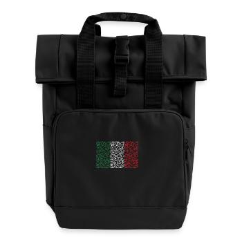 Italian flag - Roll Top Backpack with Two Handles - black - Front