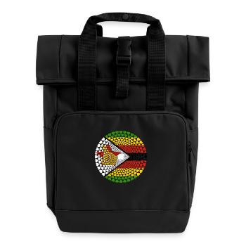 Zimbabwe Zimbabwe Great Zimbabwe Love Heart Mandala - Sac à dos Roll Top à deux anses - noir - Devant