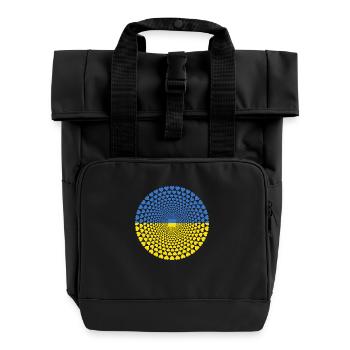 L'Ukraine L'Ukraine Україна L'amour Mandala de coeur - Sac à dos Roll Top à deux anses - noir - Devant