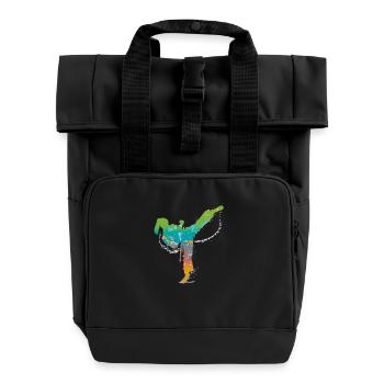 Martial art - Roll Top Backpack with Two Handles - black - Front