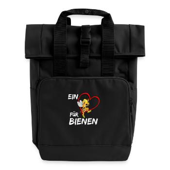 Un cœur pour les abeilles - Sac à dos Roll Top à deux anses - noir - Devant