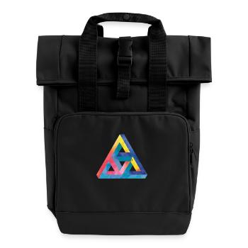 Triangle d'illusion d'optique Escher - Sac à dos Roll Top à deux anses - noir - Devant