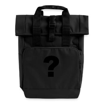 Question mark black - Roll Top Backpack with Two Handles - black - Front