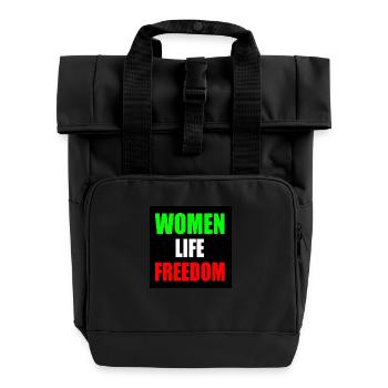 Women life freedom - Roll Top Backpack with Two Handles - black - Front
