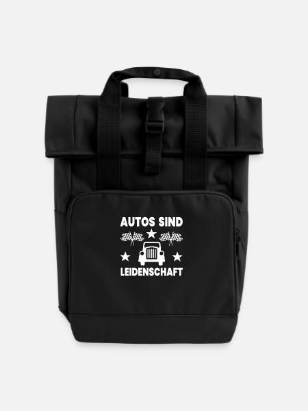 Autos - Rolltop Rucksack mit zwei Griffen - Schwarz