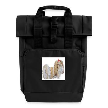 Autocollant de Noël Lhassa Apso - Sac à dos Roll Top à deux anses - noir - Devant