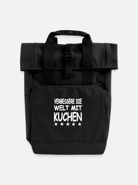 Kuchen - Rolltop Rucksack mit zwei Griffen - Schwarz