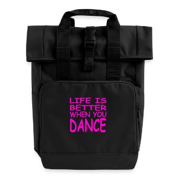 Tanzen - Rolltop Rucksack mit zwei Griffen - Schwarz - Vorne