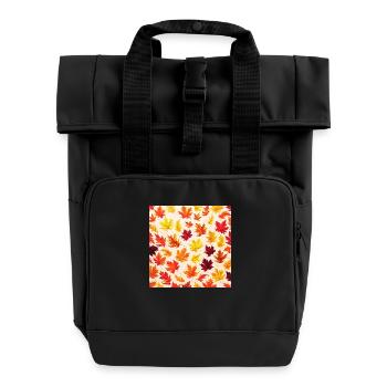 Herbstlaub-Muster - Rolltop Rucksack mit zwei Griffen - Schwarz - Vorne