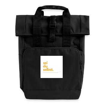 Sei du selbst - Rolltop Rucksack mit zwei Griffen - Schwarz - Vorne