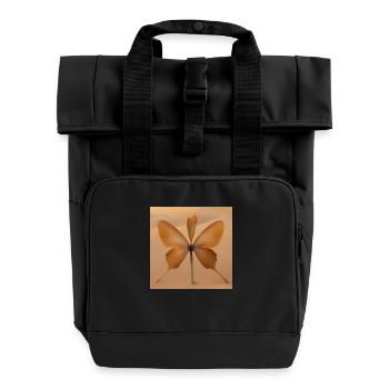 Wüstenblüte Desert Bloom - Roll Top Backpack with Two Handles - black - Front
