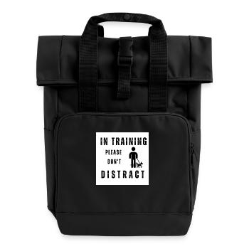 Hundetraining - Rolltop Rucksack mit zwei Griffen - Schwarz - Vorne