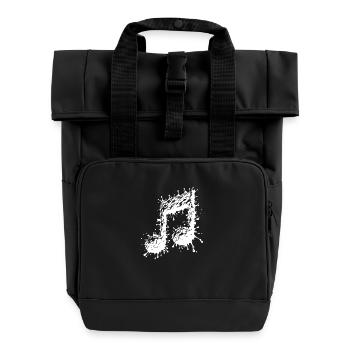 Fluid Flowing Music Sheet Music - Roll Top Backpack with Two Handles - black - Front