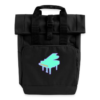 Piano Piano Playing Classical Music Instrument - Roll Top Backpack with Two Handles - black - Front