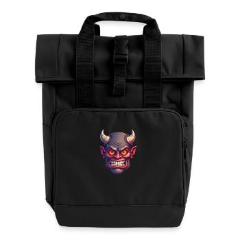 Halloween Demon Devil Head - Roll Top Backpack with Two Handles - black - Front