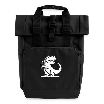 T-Rex avec tasse à café Grim Caffeine Dino - Sac à dos Roll Top à deux anses - noir - Devant