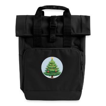 Christmas tree - Roll Top Backpack with Two Handles - black - Front