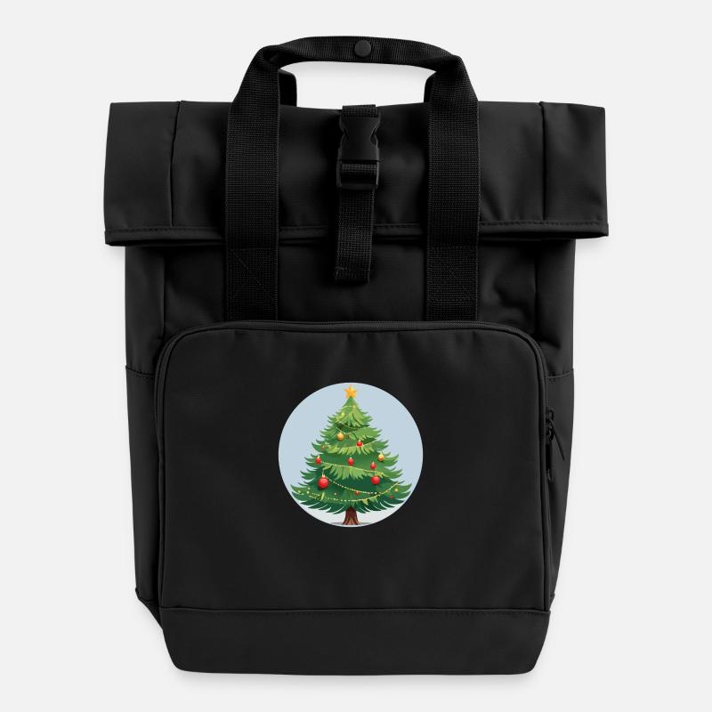 Arbre de Noël - Sac à dos Roll Top à deux anses - noir