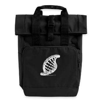 DNA Technik Kette verdrehte Kettenglieder - Rolltop Rucksack mit zwei Griffen - Schwarz - Vorne