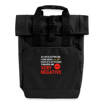 Elektriker Humor Elektrotechniker Ingenieur - Rolltop Rucksack mit zwei Griffen - Schwarz - Vorne