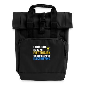 Elektriker Humor Elektrotechniker Ingenieur - Rolltop Rucksack mit zwei Griffen - Schwarz - Vorne