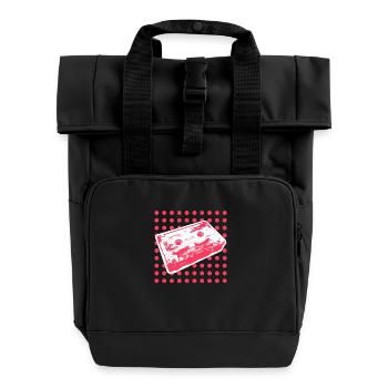 Kids from the 90s - dot red dot - Rolltop Rucksack mit zwei Griffen - Schwarz - Vorne