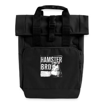 Witziges Design für Hamsterliebhaber - Rolltop Rucksack mit zwei Griffen - Schwarz - Vorne
