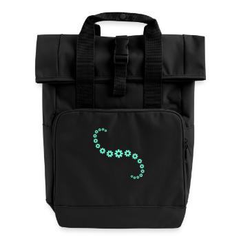 Beaucoup de jolies fleurs motif décoratif coloré belle - Sac à dos Roll Top à deux anses - noir - Devant