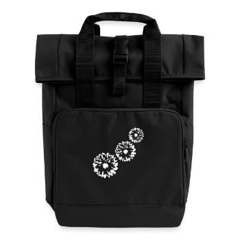 Beaucoup de jolies fleurs motif décoratif coloré belle - Sac à dos Roll Top à deux anses - noir - Devant