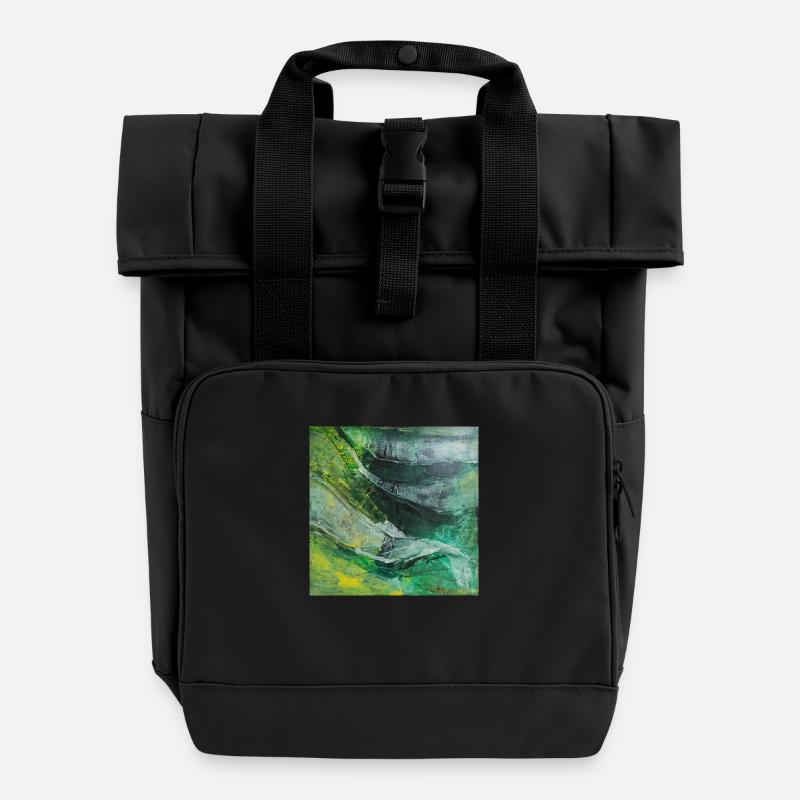 Relaxation - Roll Top Backpack with Two Handles - black