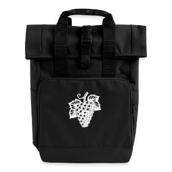 Grappe de raisin décorative dans un style rétro - Sac à dos Roll Top à deux anses - noir - Devant