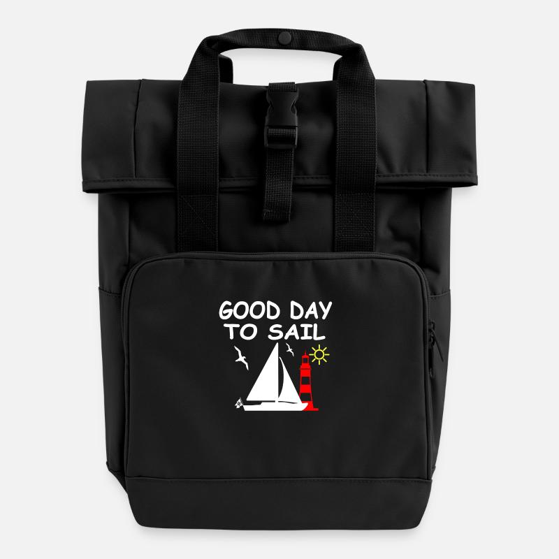 Voile - Sac à dos Roll Top à deux anses - noir