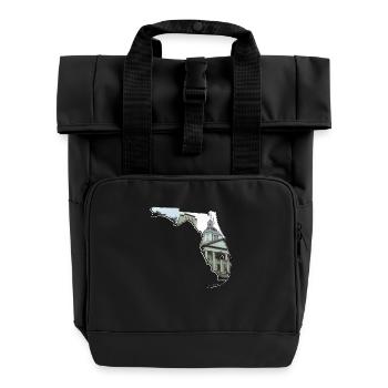Florida State Capitol in Florida Landkarte - Rolltop Rucksack mit zwei Griffen - Schwarz - Vorne