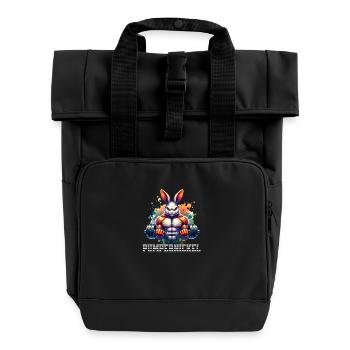 Pumpernickel Gym Training Funny - Roll Top Backpack with Two Handles - black - Front