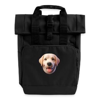 Dog Head 1 - Roll Top Backpack with Two Handles - black - Front