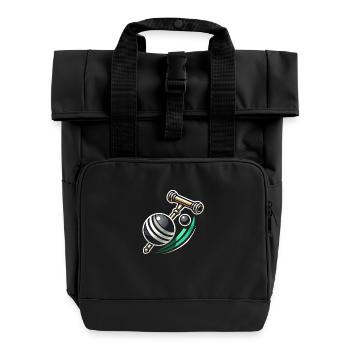 Croquet logo - Roll Top Backpack with Two Handles - black - Front
